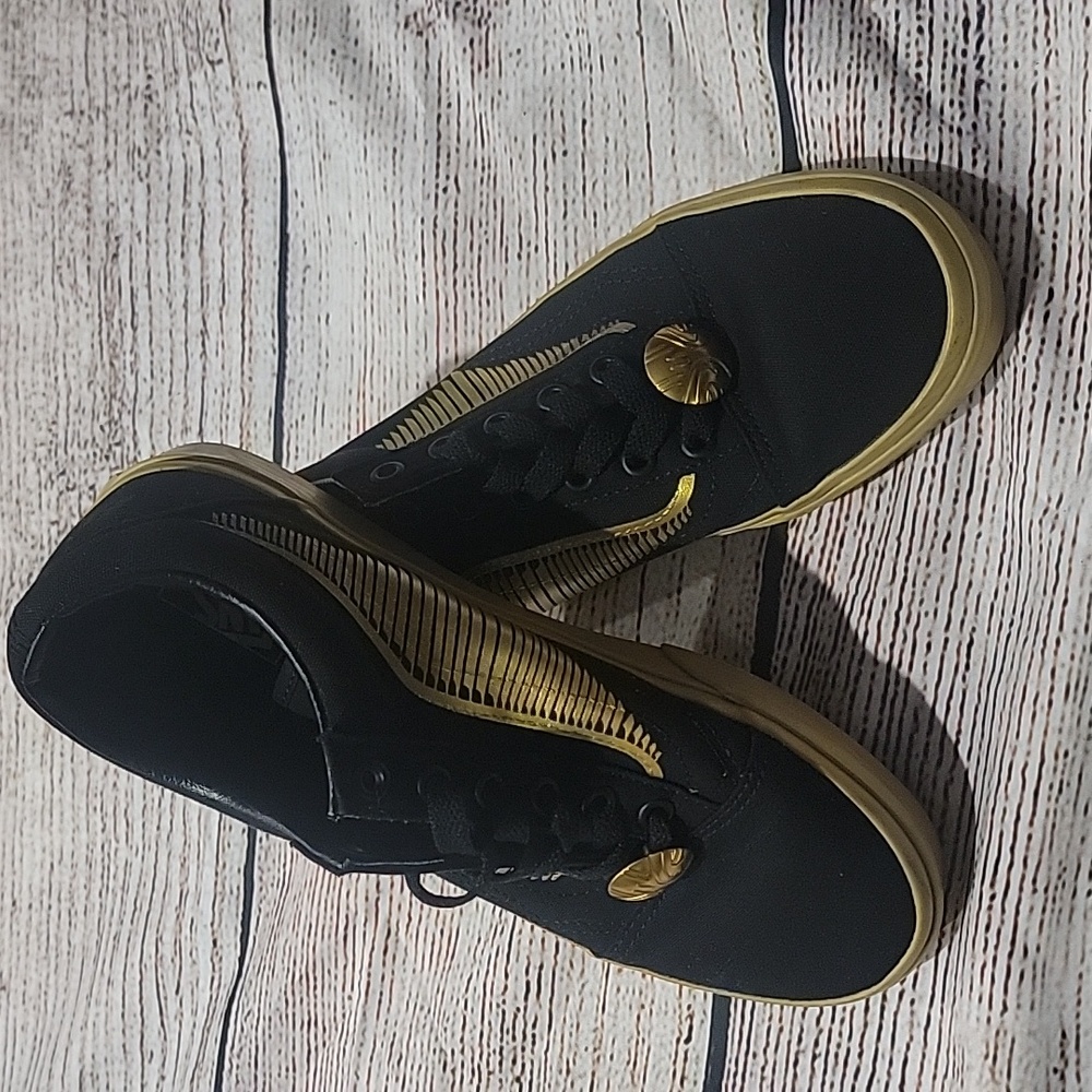 Vans Black and Gold Athletic Shoes (Harry Potter)